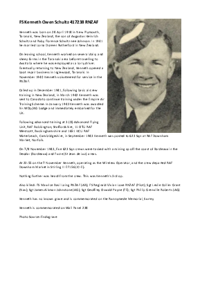 A preview of a PDF biography for Schultz, Kenneth Owen